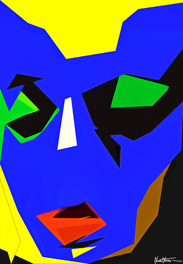 ABSTRACT EYES 34 DAP Re Acrylic Blues FIRM