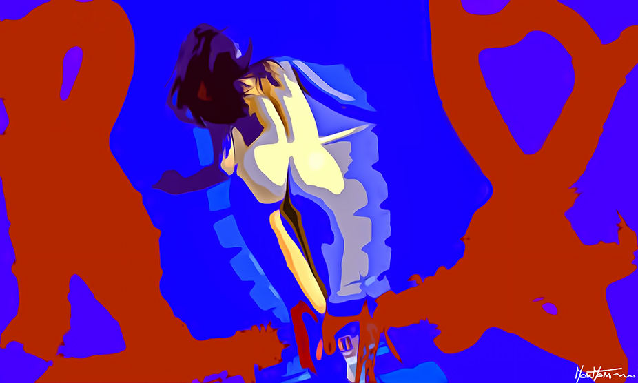 ABSTRACT NUDE 11 DAP Re Acrylic Blues FIRM