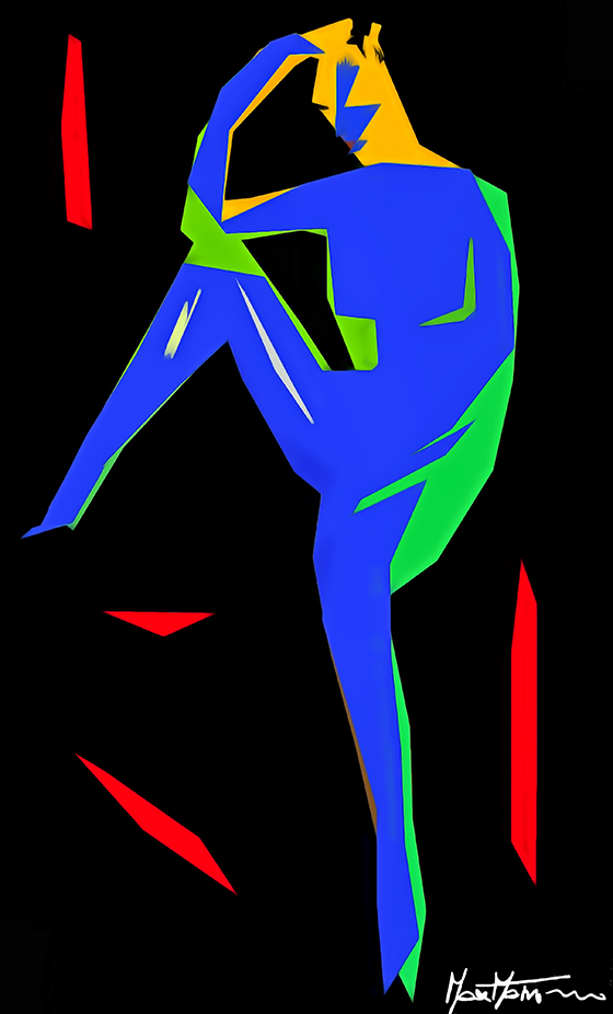 ABSTRACT NUD 9 DAP Re Acrylic Blues FIRM