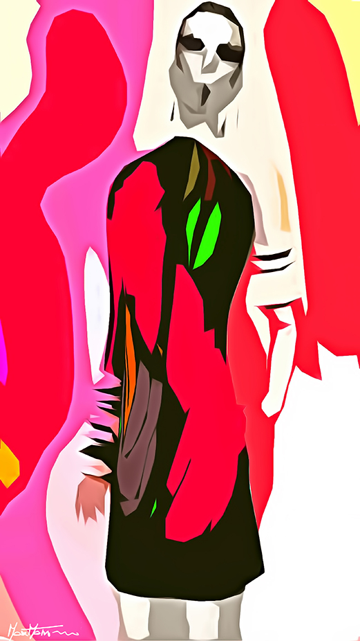 abstract portrait 89 DAP Re Acrylic RedSky FIRM